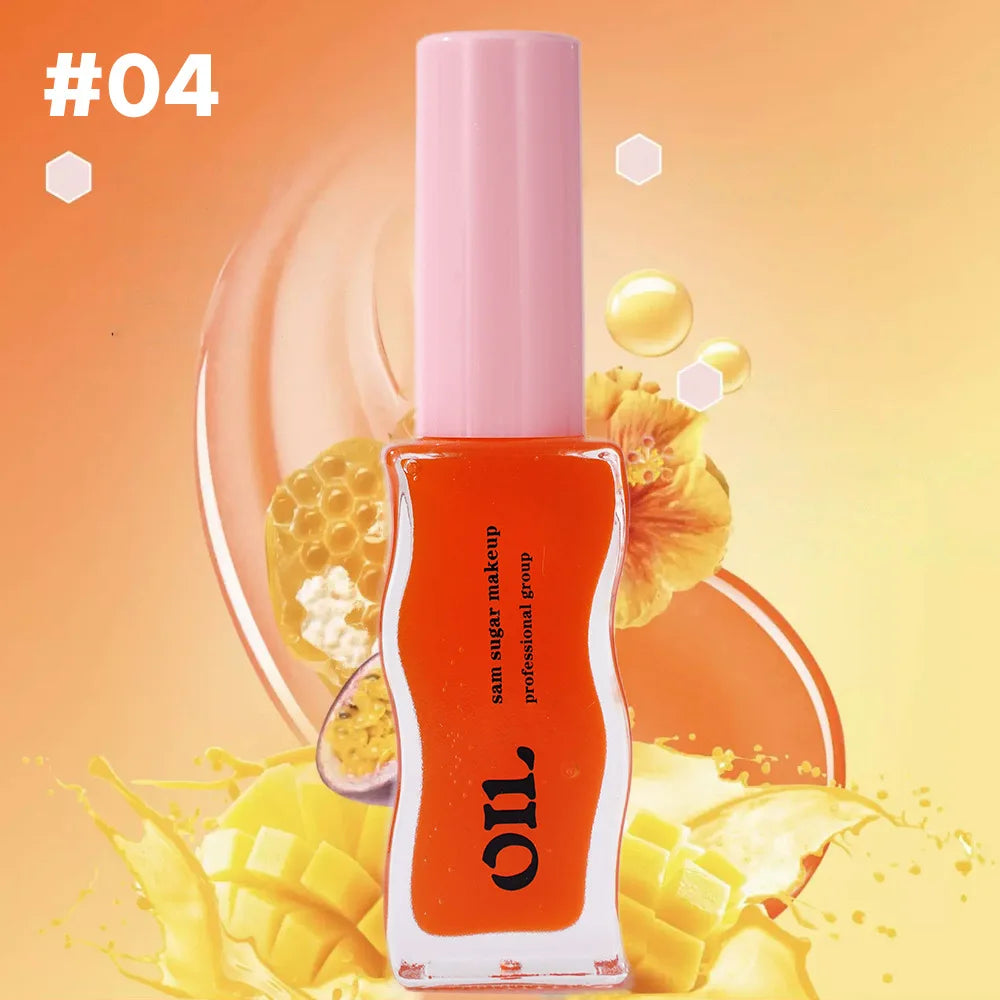 Óleo Labial Essência de Mel Frutal Jelly Labial Sexy e Volume com Cor de Morango Líquido Labial à Prova d'Água Hidratante Brilho Labial Maquiagem