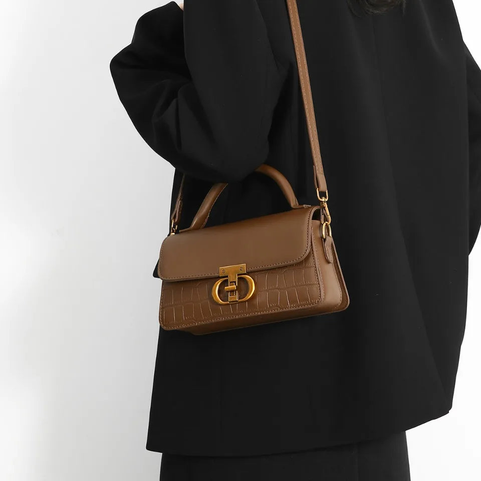 Small Leather Armpit Party Bags for Women Shoulder Crossbody Bag Ladies Vintage Underarm Handbags Summer Lock Tote Sac 2025 New