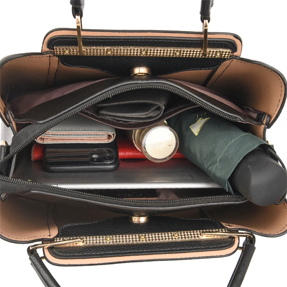Bolsas de Couro de Grande Capacidade Shopper - Marca Messenger Totes