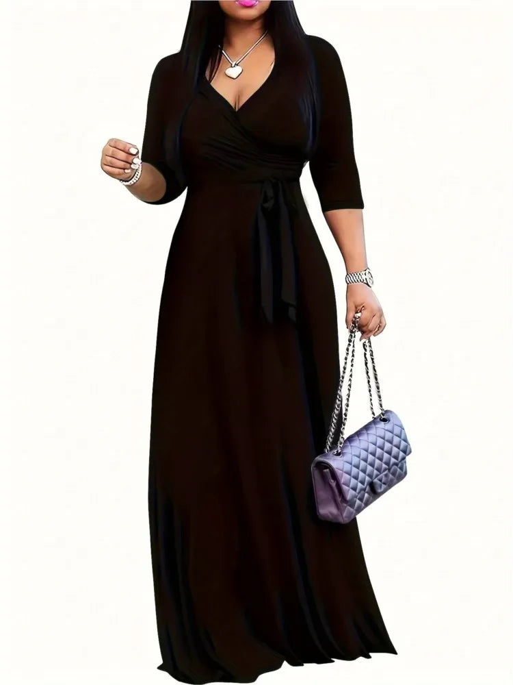 Vestido de Impressão de Moda Feminina para Mulheres, Casual, Sexy, Decote V Profundo, com Amarração, Vestidos Soltos Robe Femme, Roupas de Verão para Mulheres