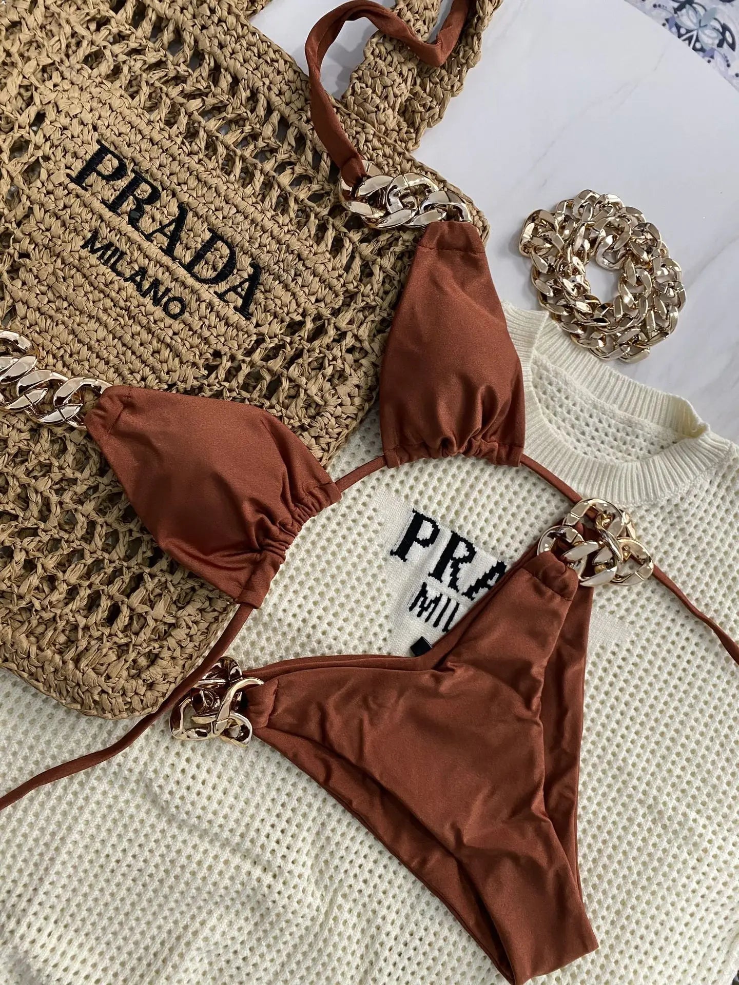 Biquíni sexy push up em 2025, micro corrente, verão, tecido macio, entrada de luxo, maiô feminino de duas peças, traje de banho para praia.