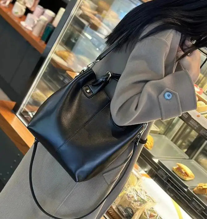 New Arrive Women's Fashion Handbags High Quality Genuine Leather Shoulder Bags Large Bucket Bags Designer Handbags