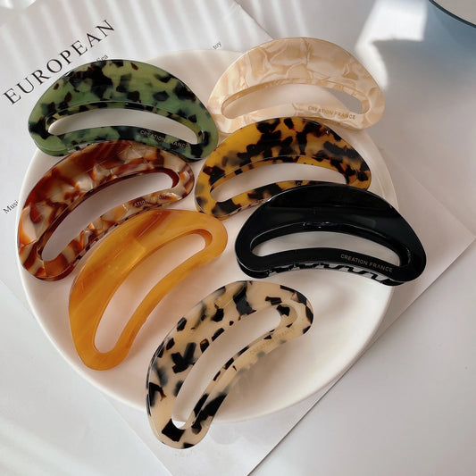 Garras de cabelo de moda feminina, estilo coreano, feitas de acetato com estampa de leopardo. Grande grampo para cabelo, acessórios de moda para meninas, presentes.