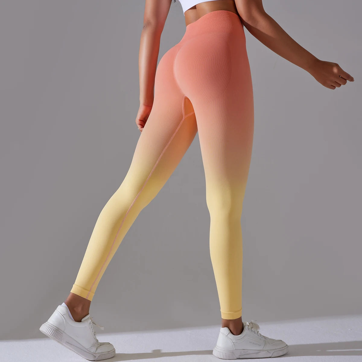 Leggings Seamless de Cintura Alta para Yoga, com Controle de Barriga e Efeito Bumbum, Leggings para Exercício e Esportes, Apertadas para Mulheres