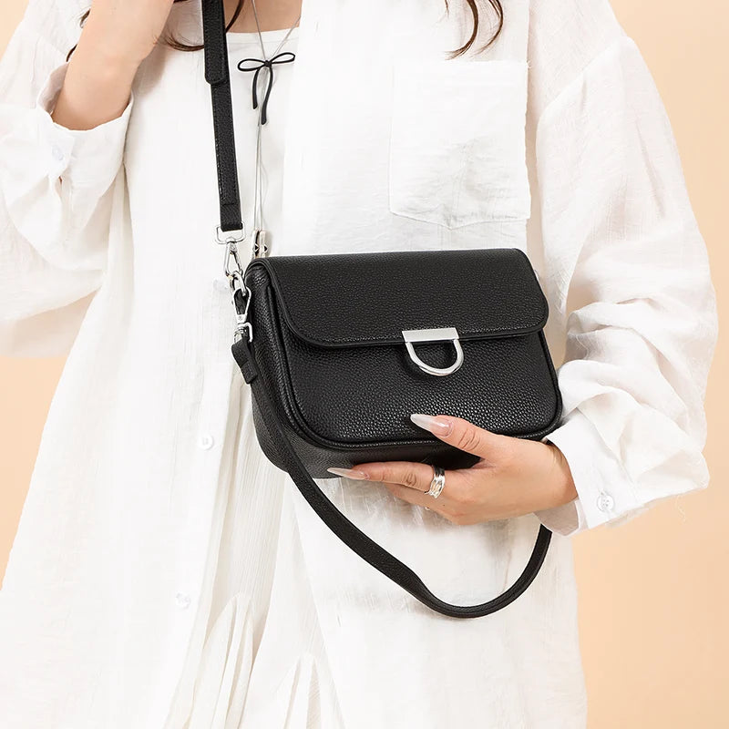 100% Genuine Leather Handbag 2025 Fashion Solid Color Female Shoulder Crossbody Bag Women bags Designer Cowhide Ladies Tote Bags