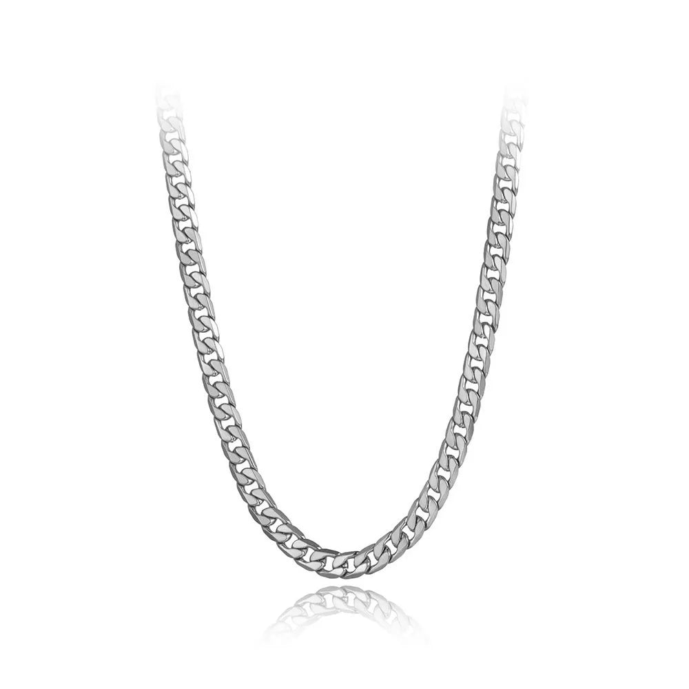 Colar em Cadeia de Aço Inoxidável Lokaer Punk 14 para Homens e Mulheres Hiphop/Rock, Choker Cubano Vintage N20301