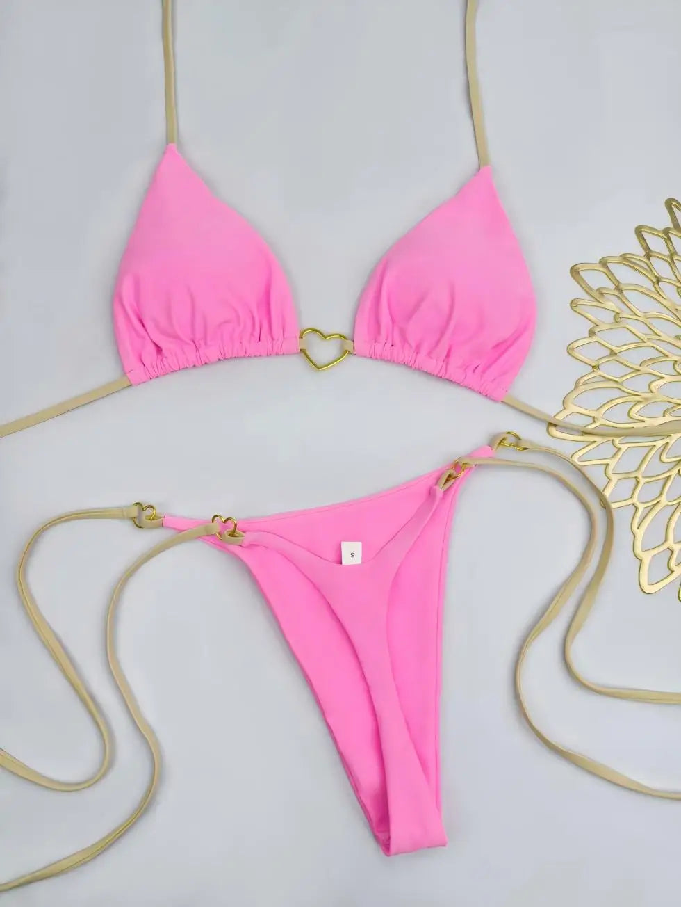 Novo Maiô Branco Sólido para Mulheres, Conjunto de Dois Peças com Cintura Baixa e Laço, Moda de Praia