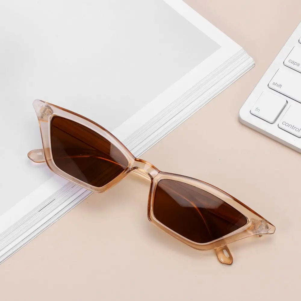 Novos Óculos de Sol Pequenos Cat Eye para Mulheres, Moda, Lentes Gradientes, Óculos de Sol Triangulares Femininos para Festas, Acessórios de Óculos UV400