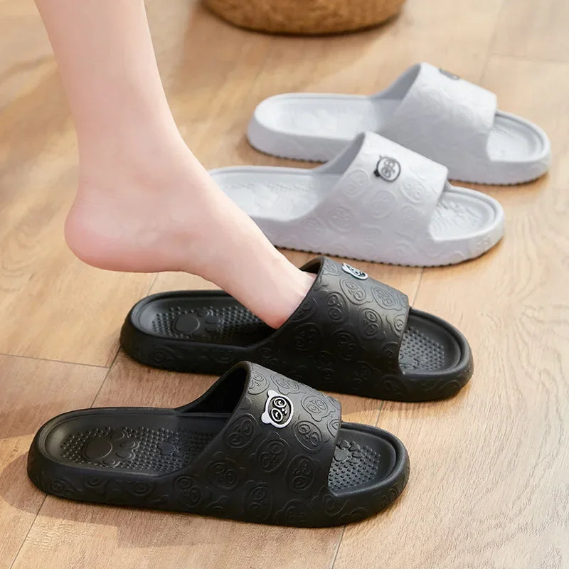 Chinelo de Plataforma Chunky com Solado Macio Eva para Mulheres 2024 Verão, Sandálias de Praia com Solado Grosso, Chinelos de Couro Antiderrapantes para Uso Externo