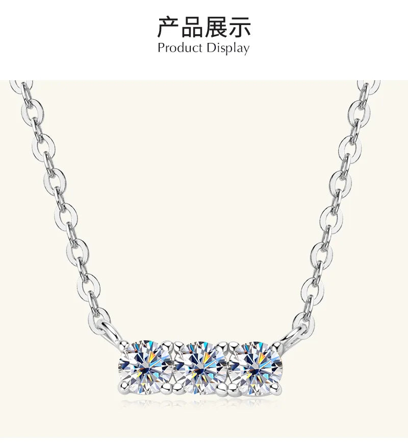 Colar de Mulher D Color com Pendente em Moissanite, Prata s925, Amarelo, Coleção Completa de Moissanite para Mulheres, Colar de Luxo com Pendente em Moissanite para Mulheres