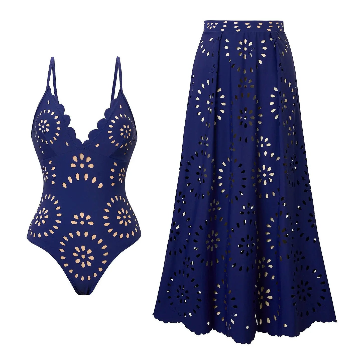 Conjunto de 3 peças de maiô laser cut para mulheres, biquíni sexy com push-up, moda de bainha alta, biquíni feminino com recortes, roupa de banho tipo bodysuit para praia.