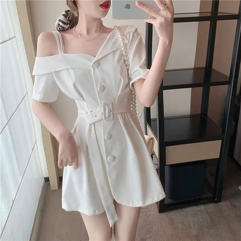 Vestidos para Mulheres 2024 Roupas de Seda para Ocasiões Formais Blazer Vestido Feminino de Cetim Chiffon Mini Curto Sensual Sexy Macacão Novo em X