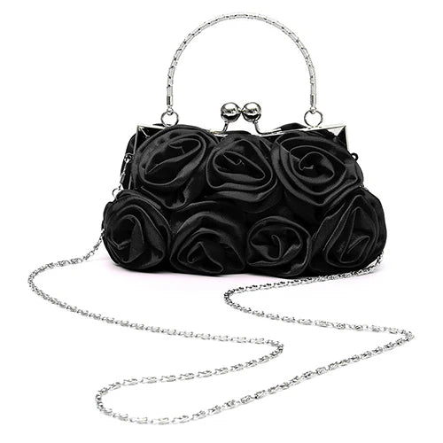 2023 Handbag Women's Tote Bag Rose Flower Pattern Clutch Bags for Women Evening Party Bridal Handbag Bolsa Feminina Bolso Mujer