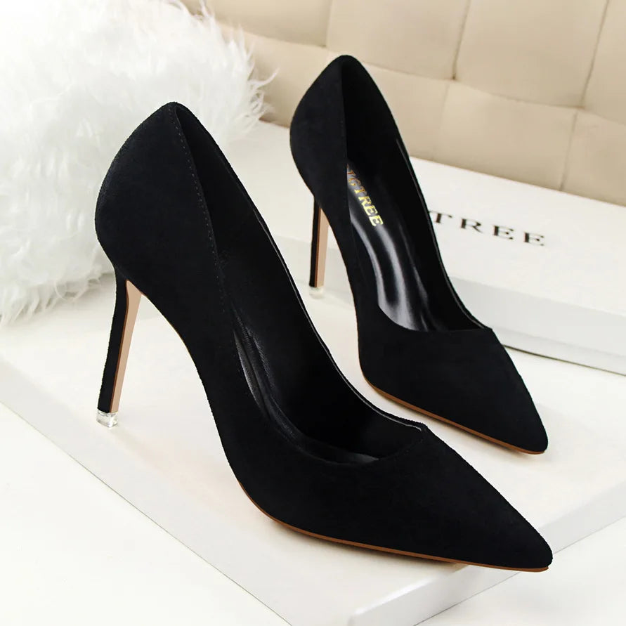 Mulheres Sapatos de Salto Alto 9cm Amarelo Bordô, Bombas Tamanho Plus, Stripper de Camurça, Escarpins para Casamento e Noivas, Scarpins Verde Azul para Festas