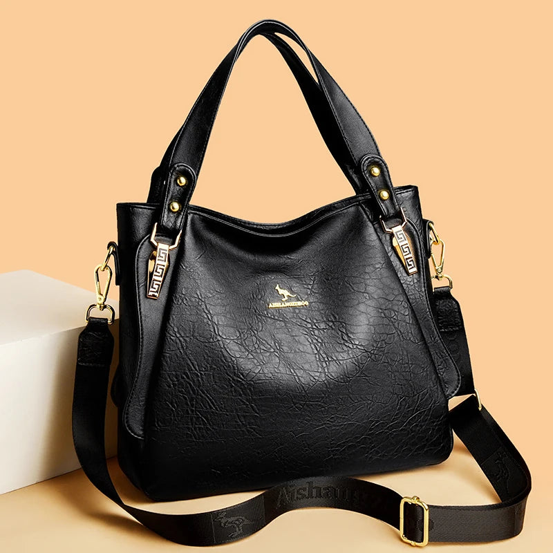 Genuine Brand Soft Leather Top-handle Bags Female Handbags Women Shoulder Crossbody Tote Messanger Bag Large Capacity Sac A Main
