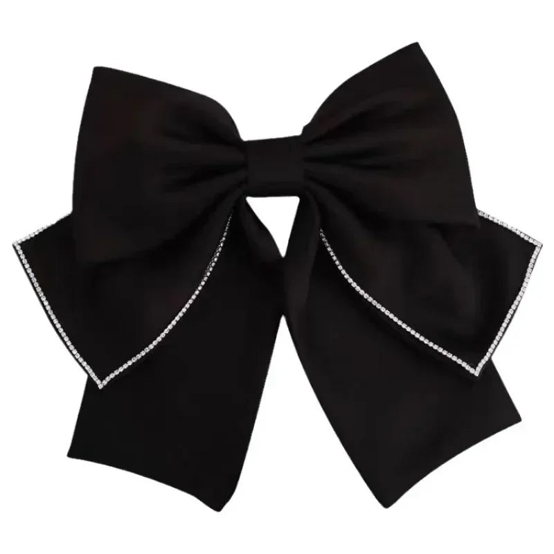 Clipes de cabelo de laço de fita retro, cor sólida, grampos de cabelo com cristal, clipe de coque elegante, tiara, acessórios de cabelo para festa de casamento i-Remiel