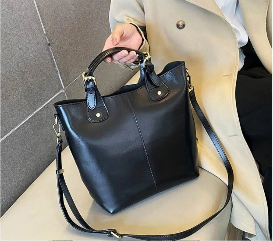 New Arrive Women's Fashion Handbags High Quality Genuine Leather Shoulder Bags Large Bucket Bags Designer Handbags