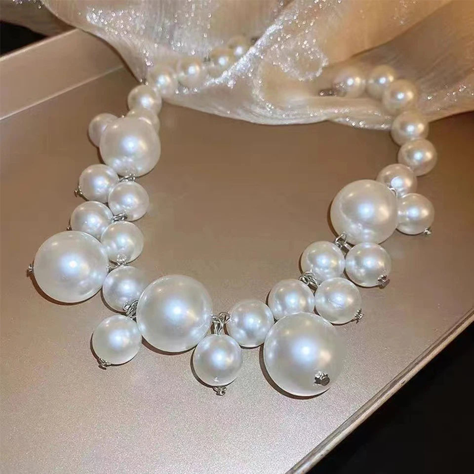 Colares de Pérola Luxuosos Yupsk para Mulheres, Colares Geométricos, Acessórios de Joias para Casamento e Noivas