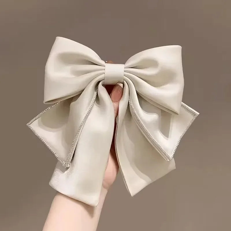 Clipes de cabelo de laço de fita retro, cor sólida, grampos de cabelo com cristal, clipe de coque elegante, tiara, acessórios de cabelo para festa de casamento i-Remiel