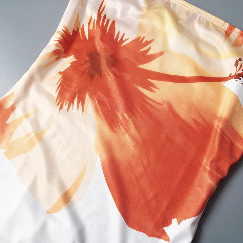 Vestido Longo Tubeless Casual da CUTENOVA para Mulheres 2024 com Estampa de Flor - Off Shoulder, Slim, Ideal para Praia e Férias