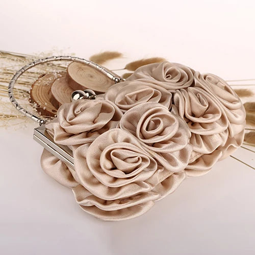 2023 Handbag Women's Tote Bag Rose Flower Pattern Clutch Bags for Women Evening Party Bridal Handbag Bolsa Feminina Bolso Mujer