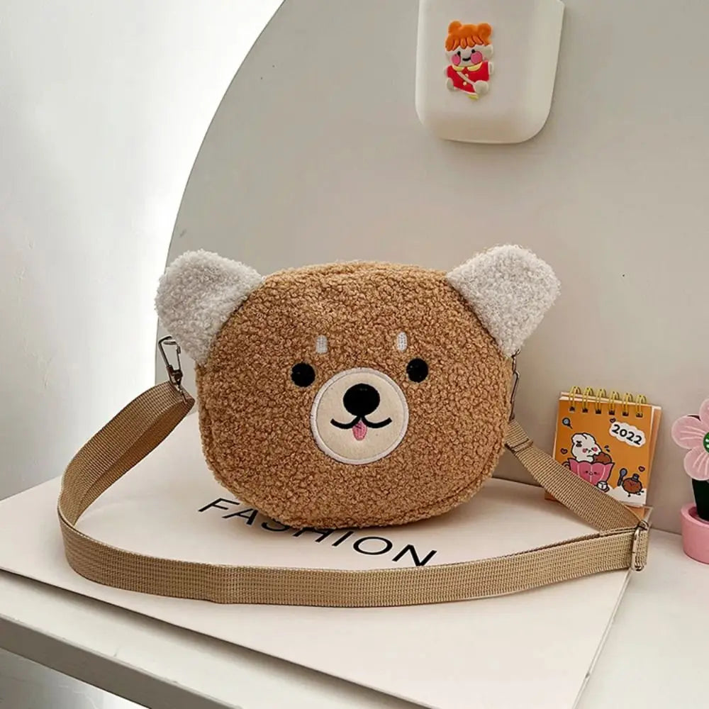 New Fashion Polyester Phone Purse Women Girls Kawaii Plush Shoulder Bag Small Crossbody Bag Outdoor Shopping Accessories