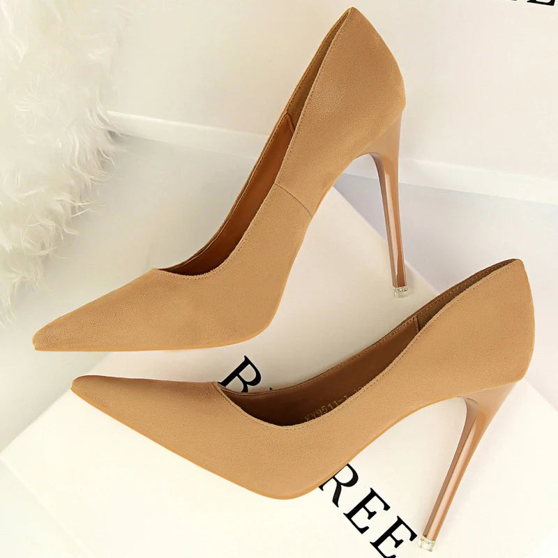 Sapatos de Salto Alto Clássicos BIGTREE para Mulheres, Sapatos de Escritório Sexy, Salto Stiletto, Moda Tamanhos Grandes, Sapatos de Salto Femininos, Cinza Verde