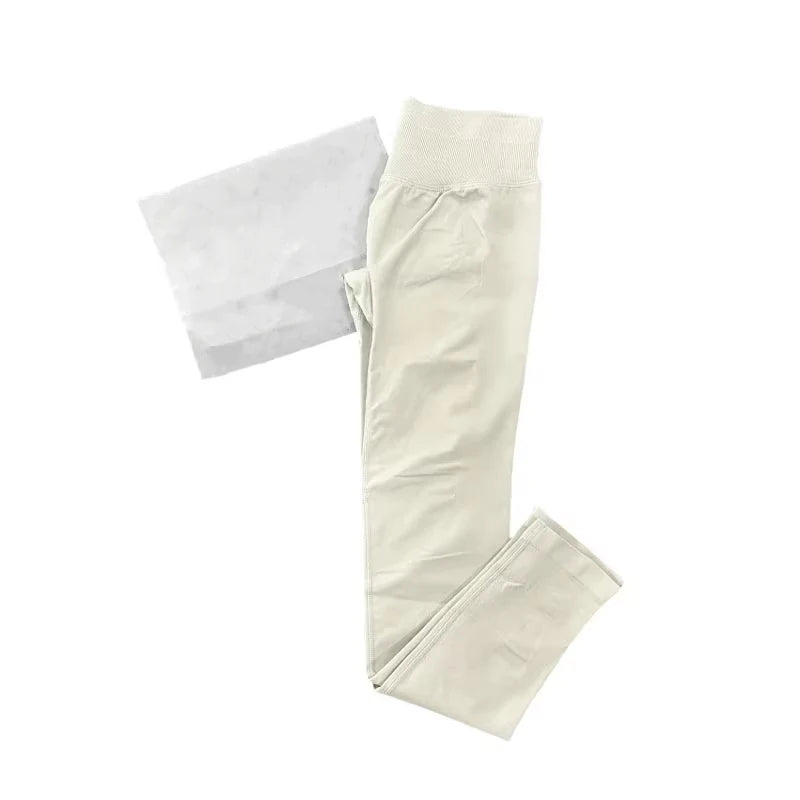 Leggings de Ioga Sem Costura para Mulheres Impact-Impact com Logo Branco, Leggings de Ginástica com Efeito de Levantamento de Bumbum, Leggings de Alta Elasticidade para Fitness
