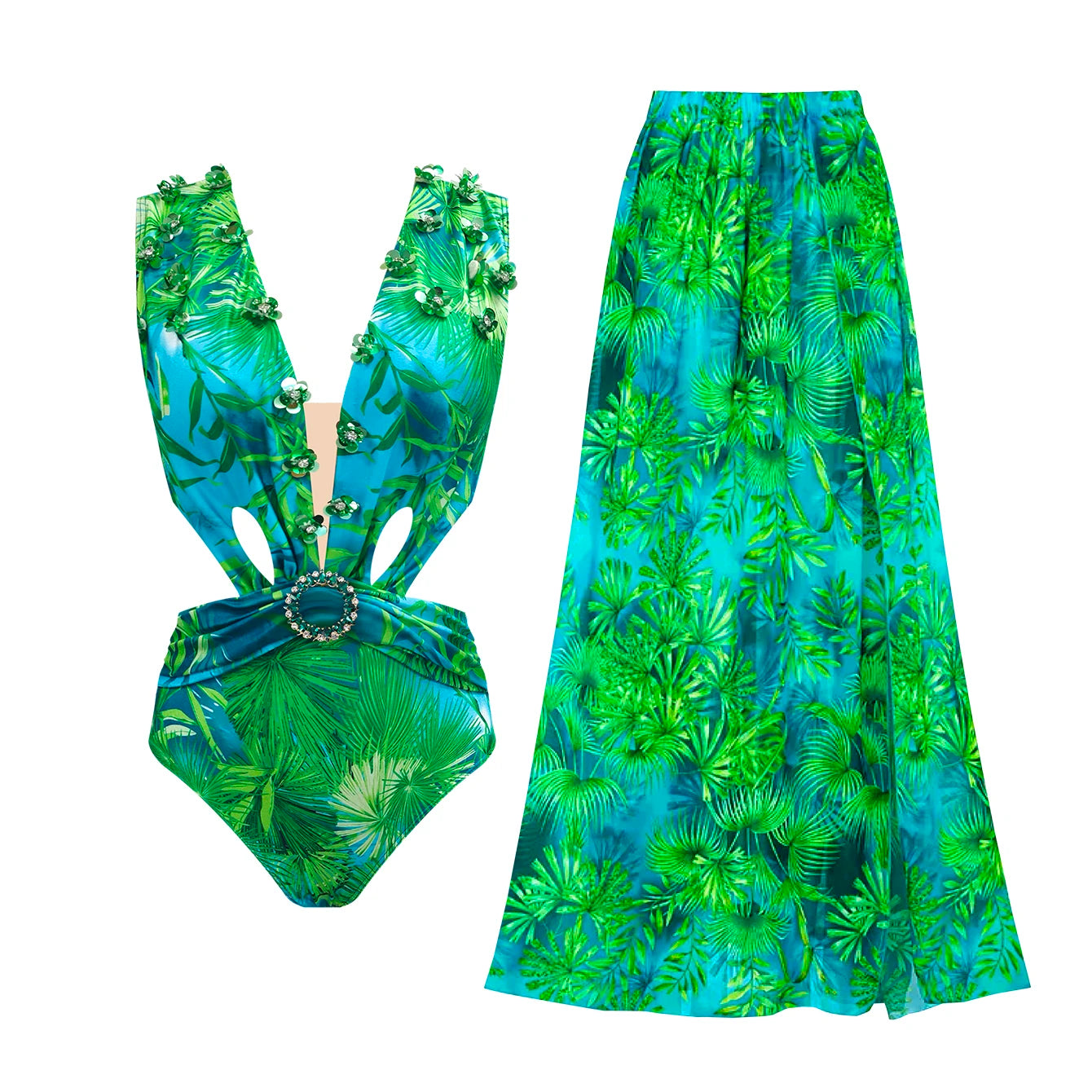Maiô Elegante 2024 para Mulheres com Saia, Alto da Cintura, Roupas de Banho com Saia, Vestido Estampado Fashion, Praia