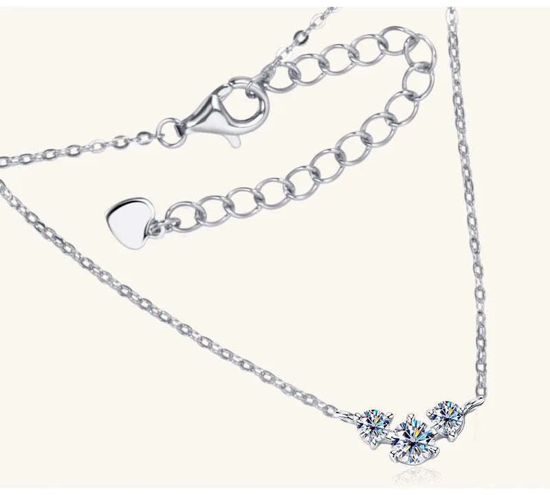 Colar de Mulher D Color com Pendente em Moissanite, Prata s925, Amarelo, Coleção Completa de Moissanite para Mulheres, Colar de Luxo com Pendente em Moissanite para Mulheres