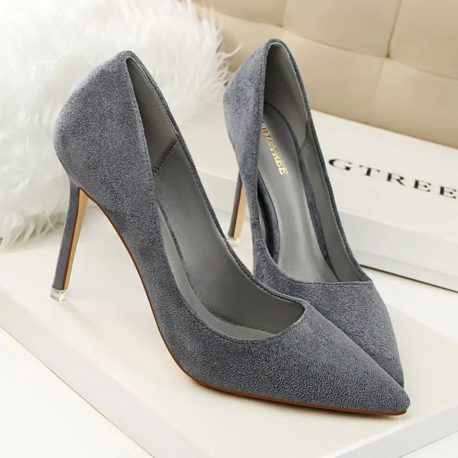 Sapatos de Salto Alto Femininos Elegantes em Lã Laranja Roxo para Festa de Banquete à Noite, Scarpin Clássico em Burgundy, 9cm de Salto Alto, Tamanho Plus