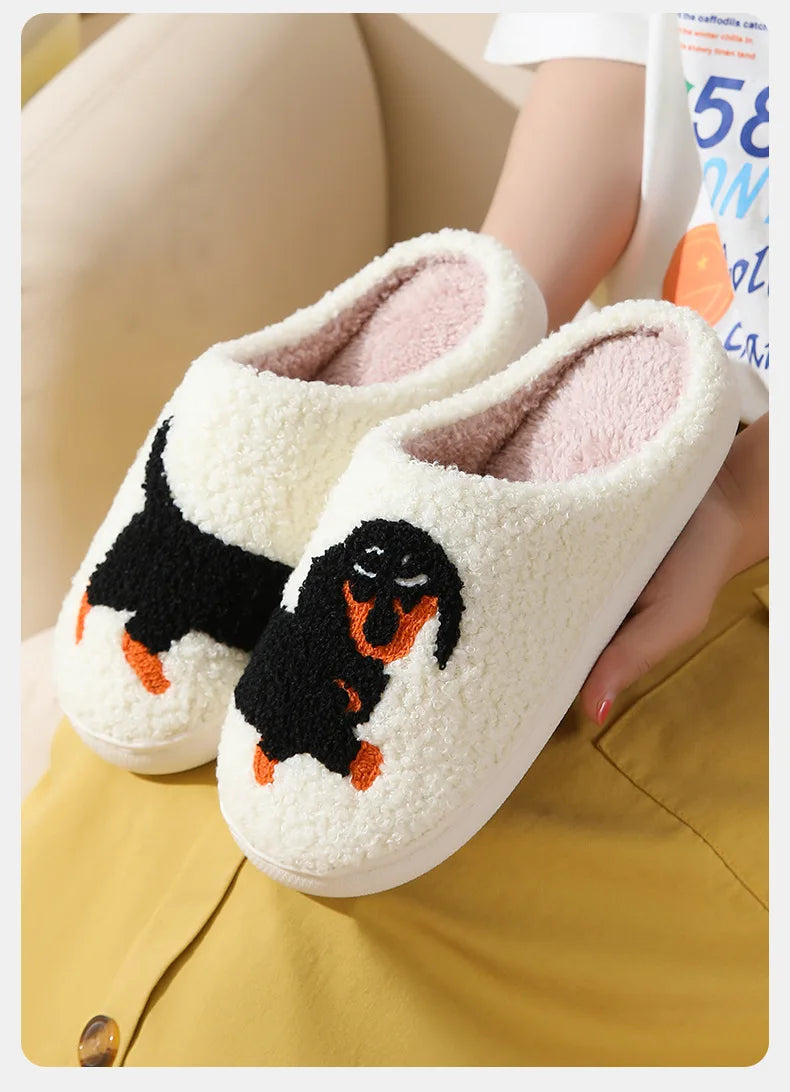 Pantufas de pelúcia de cartoon de outono e inverno para mulheres e homens, antiderrapantes, macias, confortáveis, fofas e quentinhas.