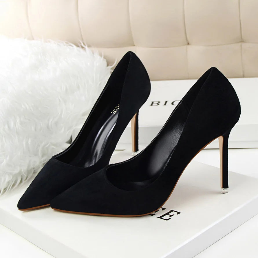 Mulheres Sapatos de Salto Alto 9cm Amarelo Bordô, Bombas Tamanho Plus, Stripper de Camurça, Escarpins para Casamento e Noivas, Scarpins Verde Azul para Festas
