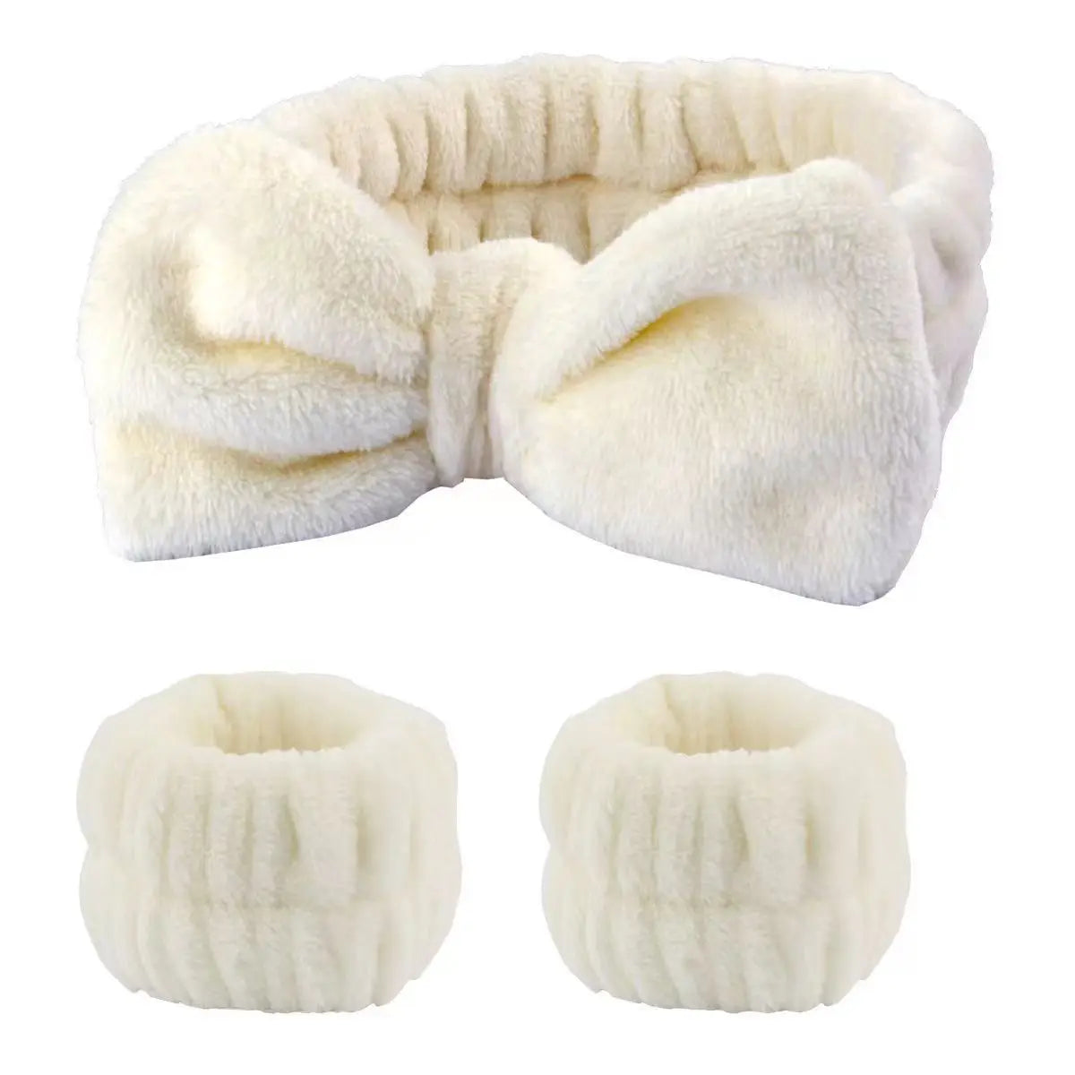 Faixas para Lavar o Rosto para Mulheres e Meninas - Faixas de Pulso Reutilizáveis para Spa, Toalha de Microfibra Macia, Faixas de Cabelo em Rede, Faixas de Suor para Corrida e Esporte