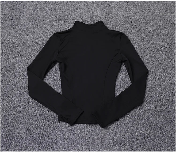 Jaqueta Esportiva Feminina de Manga Longa, Camisa de Treino, Casaco para Academia, Roupas de Yoga, Roupas Esportivas