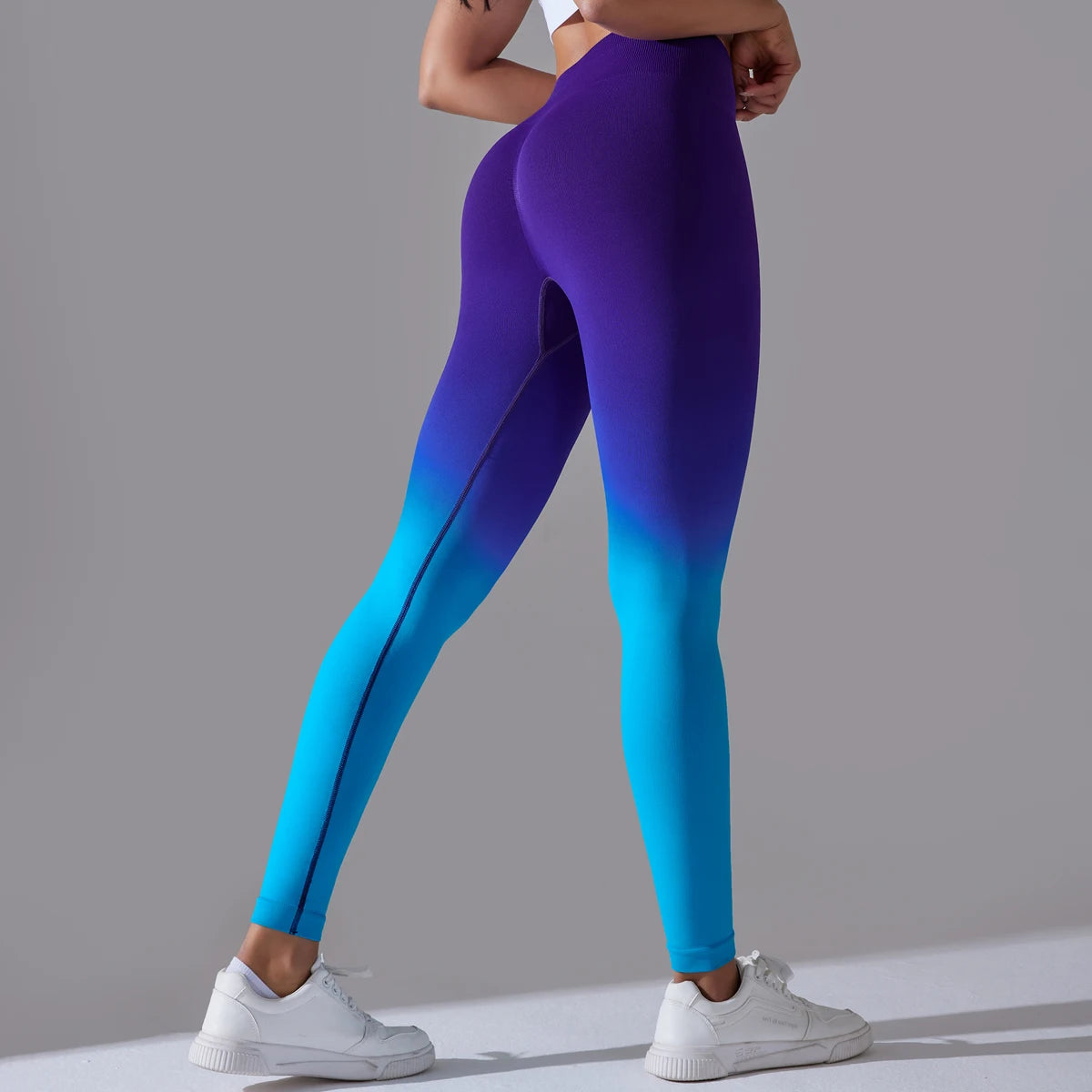 Leggings Seamless de Cintura Alta para Yoga, com Controle de Barriga e Efeito Bumbum, Leggings para Exercício e Esportes, Apertadas para Mulheres