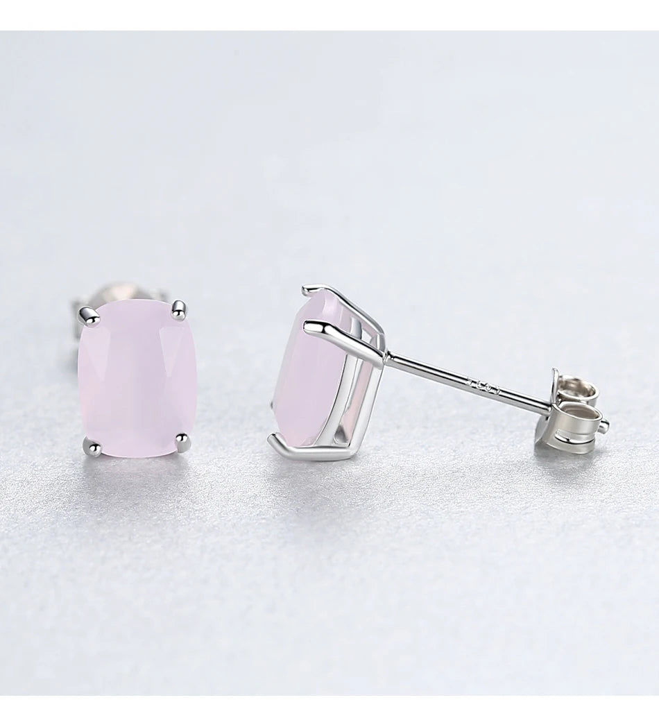 PAG&MAG Brinco de Pedra Verde em Prata Esterlina 925 Redondo para Mulheres, Elegante para Casamento e Noivas, Joias Finas
