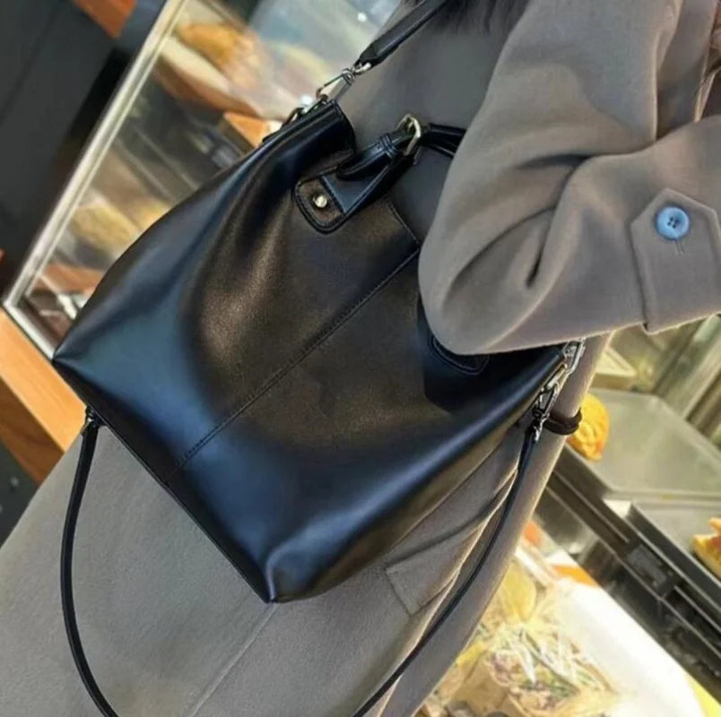 New Arrive Women's Fashion Handbags High Quality Genuine Leather Shoulder Bags Large Bucket Bags Designer Handbags