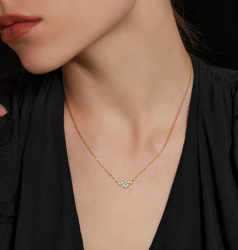 Colar de Mulher D Color com Pendente em Moissanite, Prata s925, Amarelo, Coleção Completa de Moissanite para Mulheres, Colar de Luxo com Pendente em Moissanite para Mulheres
