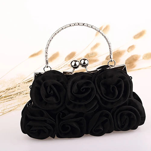 2023 Handbag Women's Tote Bag Rose Flower Pattern Clutch Bags for Women Evening Party Bridal Handbag Bolsa Feminina Bolso Mujer