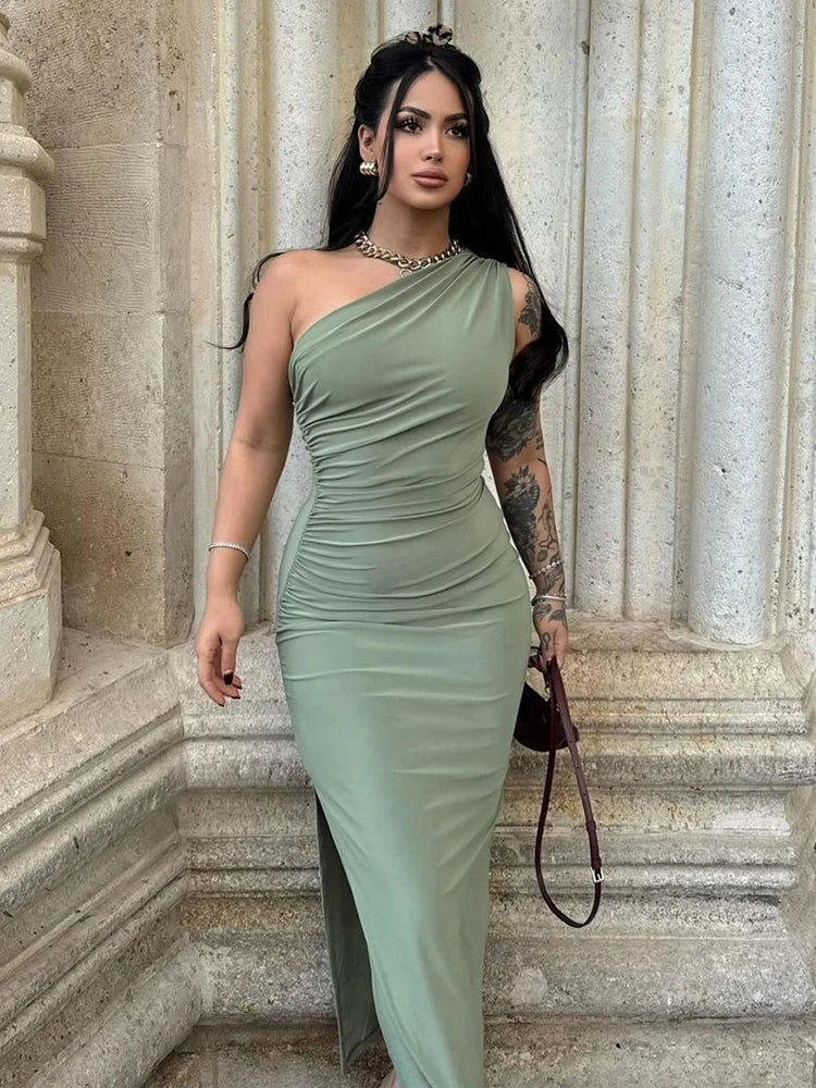 Vestido Longo Slim Sem Mangas Costas Nuas Preto Sexy para Mulheres - Moda de Verão, Casual Elegante para Festa ou Balada