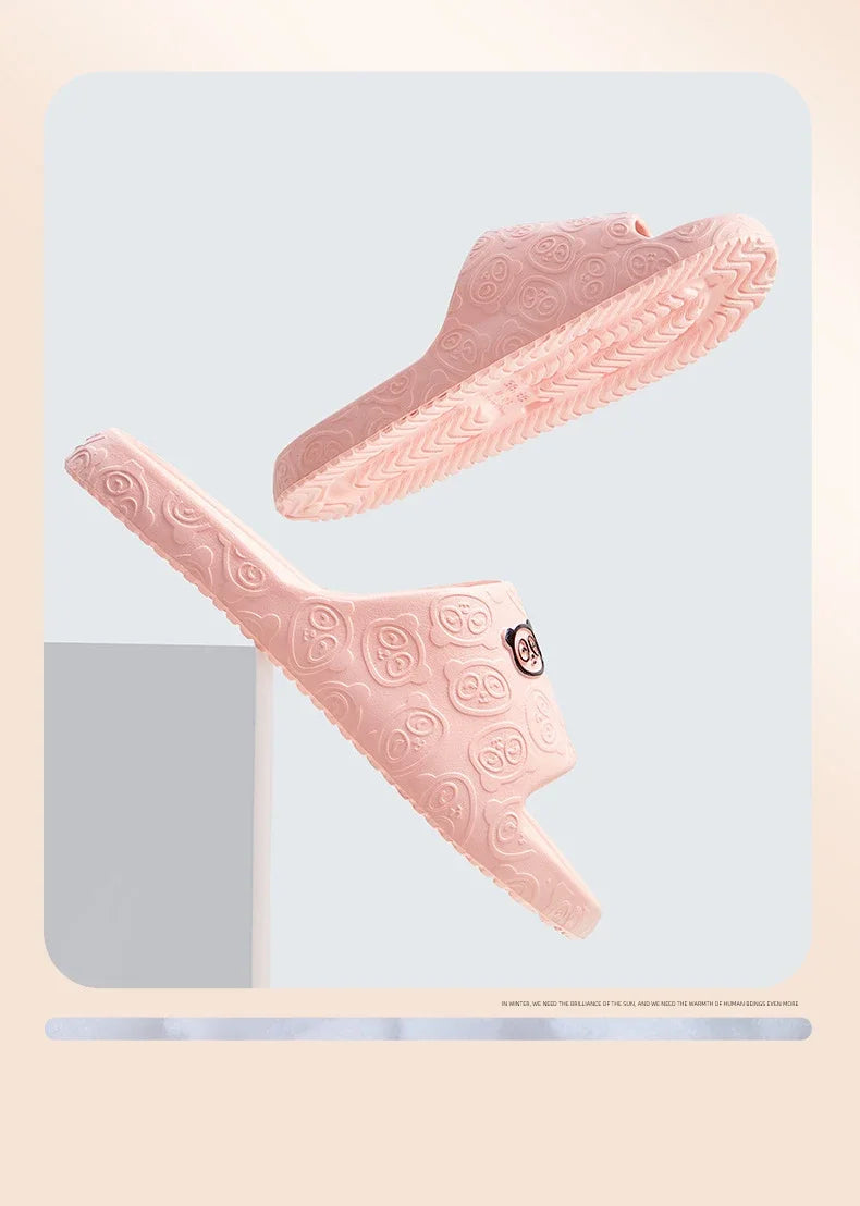 Chinelo de Plataforma Chunky com Solado Macio Eva para Mulheres 2024 Verão, Sandálias de Praia com Solado Grosso, Chinelos de Couro Antiderrapantes para Uso Externo