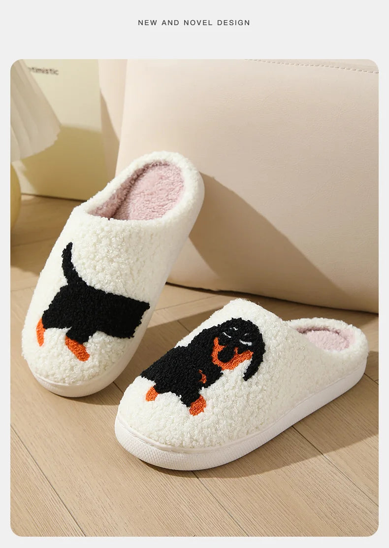 Pantufas de pelúcia de cartoon de outono e inverno para mulheres e homens, antiderrapantes, macias, confortáveis, fofas e quentinhas.