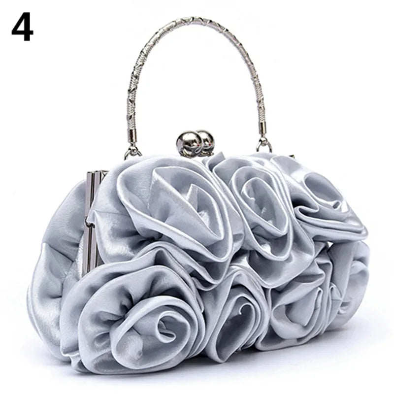 2023 Handbag Women's Tote Bag Rose Flower Pattern Clutch Bags for Women Evening Party Bridal Handbag Bolsa Feminina Bolso Mujer