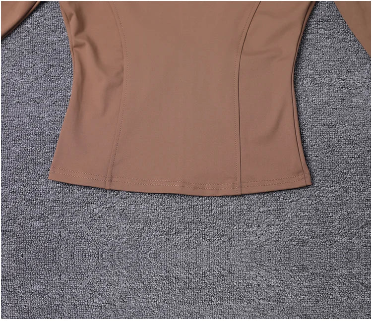 Jaqueta Esportiva Feminina de Manga Longa, Camisa de Treino, Casaco para Academia, Roupas de Yoga, Roupas Esportivas