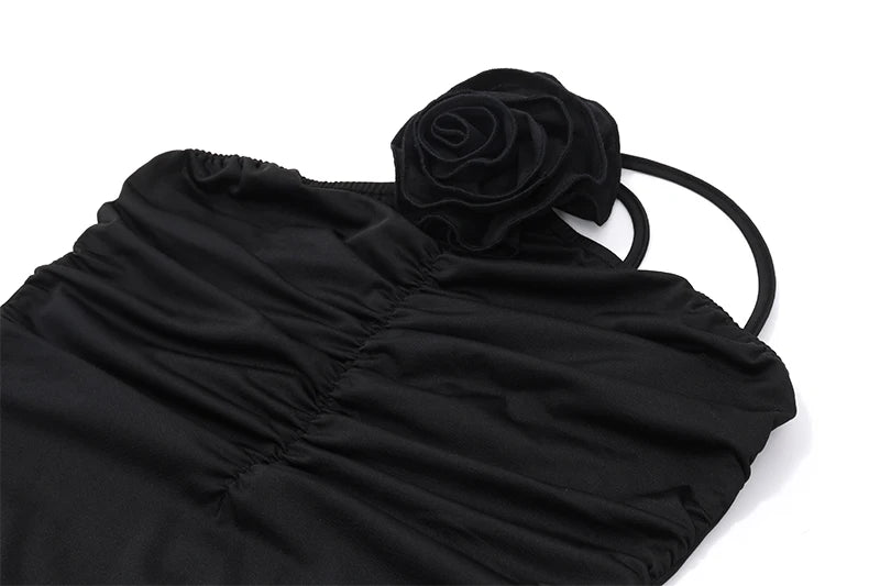 OndeMery Mulheres Elegantes Vestido Sólido Sem Mangas Slim Estético Alça Obliqua Costas Nuas Vestidos de Festa Moda Roupas para a Noite