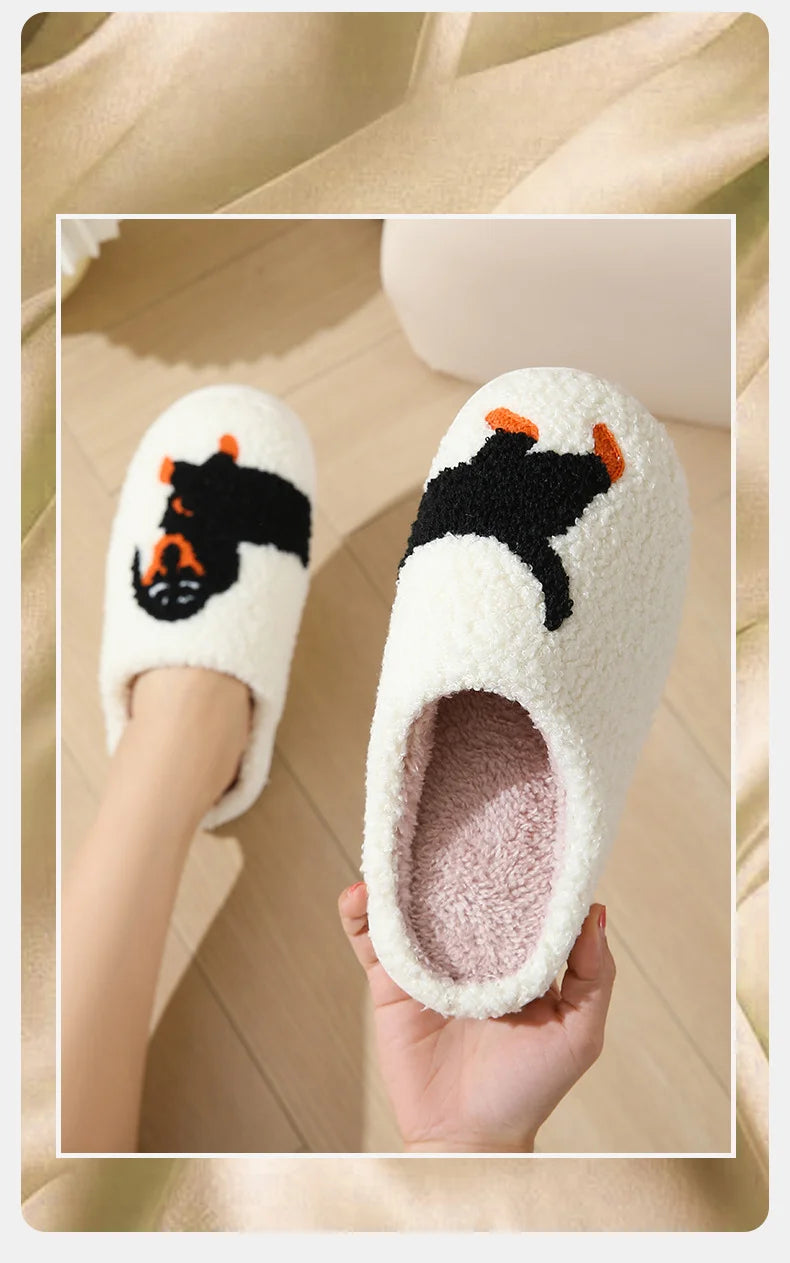 Pantufas de pelúcia de cartoon de outono e inverno para mulheres e homens, antiderrapantes, macias, confortáveis, fofas e quentinhas.