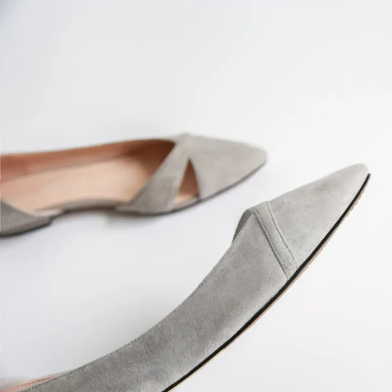 Sapatilhas Femininas Rosa Preto Cor Sólida Tamanho Pequeno 33 34 Grande 41 42 43 44 Couro Suede Bico Fino Sapatos de Escritório para Mulheres com Salto Baixo