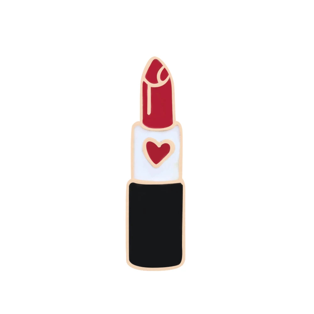 Meninas Sexy Lábios Vermelhos e Alfinetes de Esmalte de Batom, Charme Feminino, Broches de Metal, Pin de Lapela para Casaco, Chapéu, Bolsa, Pins Distintivos, Acessórios de Joias, Presente