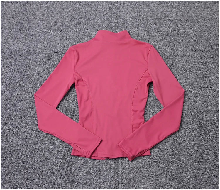 Jaqueta Esportiva Feminina de Manga Longa, Camisa de Treino, Casaco para Academia, Roupas de Yoga, Roupas Esportivas